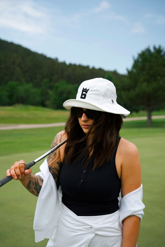 "White Performance Bucket Hat"
